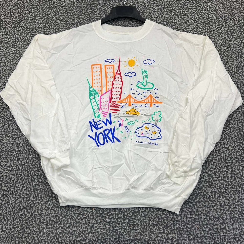 Vintage New York Shirt Men L/XL White Cotton Republic Long Sleeve‎ Deadstock New
